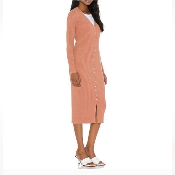 Heartloom Alma Cardigan Dress Ribbed Knit Duster Sweater Long Orange Medium - Picture 12 of 13